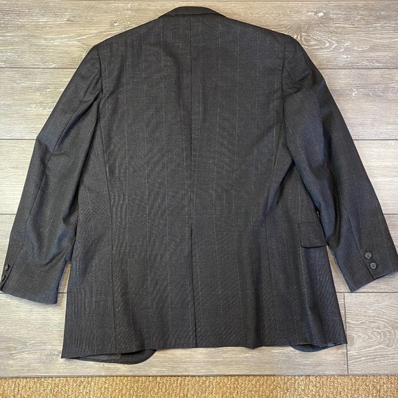 Brooks Brothers 2 Piece Suit 100% Wool 43R 32x31 Black Plaid - Picture 2 of 8